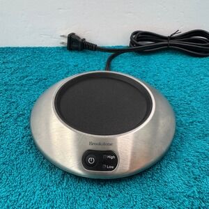 Brookstone Beverage Warmer Coffee Tea Mug Heater Stainless Steel K72AS-A 674473